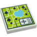 LEGO White Dlaždice 2 x 2 s Heartlake Park Map s Groove (3068 / 36724)