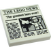 LEGO White Dlaždice 2 x 2 s The Lego News s Groove (3068 / 37475)