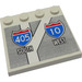 LEGO Dlaždice 4 x 4 s Study na Okraj s '405 SOUTH' a '10 WEST' Road Signs Samolepka (6179)