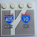 LEGO Dlaždice 4 x 4 s Study na Okraj s Highway Map 405 North 10 East Samolepka (6179)