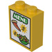 LEGO Kostka 1 x 2 x 2 s 'MENU', '2', '3', Pizza Slice, Salad Samolepka s vnitřním držákem čepu (3245)