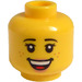 LEGO Yellow Female Hlava s Freckles a Open Smile (Zapuštěný masivní čep) (3626 / 21463)