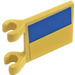LEGO Vlajka 2 x 2 s Modrá a Yellow Rectangles Samolepka bez Flared Edge (2335)