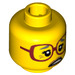 LEGO Hlava s Dark Red Glasses (Safety Stud) (3626 / 15914)