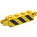 LEGO Yellow Závěs Kostka 1 x 4 Zamykání Dvojitý s Black Pruhy (30387)