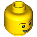 LEGO Yellow Minifigure Hlava s Dekorace (Zapuštěný masivní čep) (14761 / 88950)