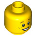 LEGO Yellow Minifigure Hlava s Surprised Smile a Freckles (Zapuštěný masivní čep) (12327 / 90787)