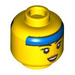 LEGO Policie Cadet, Female (Dlouho Black Vlasy s Braids) Minifigure Hlava (Zapuštěný masivní čep) (3626 / 101374)