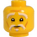 LEGO Yellow Sensei Wu s Dlouho Robe Minifigure Hlava (Zapuštěný masivní čep) (3626 / 34979)