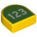 LEGO Yellow Dlaždice 1 x 1 Polovina Oval s 123 (24246 / 72215)