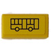 LEGO Yellow Dlaždice 1 x 2 s Bus Samolepka s Groove (3069)