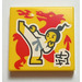 LEGO Yellow Dlaždice 2 x 2 s Martial Arts print s Groove (3068)