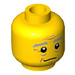 LEGO Wizard Hlava s Šedá Eyebrows (Zapuštěný masivní čep) (3626 / 18176)