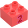 Duplo Korálová Kostka 2 x 2 s "2" (3437 / 66026)