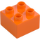 Duplo oranžová Kostka 2 x 2 (3437 / 89461)