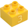 Duplo Žlutá Kostka 2 x 2 s "3" (3437 / 66027)