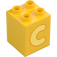 Duplo Žlutá Kostka 2 x 2 x 2 s Letter "C" Dekorace (31110 / 65970)