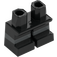 LEGO Černá Krátké nohy s Dark Stone Šedá Pruhy (16709 / 41879)