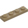 LEGO Tmavě žlutohnědá Deska 1 x 4 (3710)