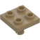 LEGO Tmavě žlutohnědá Deska 2 x 2 s Dno Kolík (Bez otvorů) (2476 / 48241)