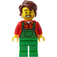 LEGO Zemědělec s Červená Plaid Košile a Zelená Overall Minifigurka