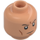 LEGO Tělová Hlava s Černá Eyebrows, Bílá Pupils, Zamračená tvář (Zapuštěný pevný cvoček) (3626 / 68714)