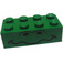 LEGO Zelená Kostka 2 x 4 s Unibrow Oči a Zvlněný Ústa (3001 / 83041)