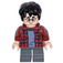 LEGO Harry Potter s Tmavě červená Plaid Košile a Šedá Nohy Minifigurka