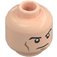 LEGO Světlá tělová Minifigurka Hlava s Černá Eyebrows, Cheek Lines a Zamračená tvář (Zapuštěný pevný cvoček) (3626 / 76086)