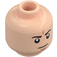 LEGO Světlá tělová Minifigurka Hlava s Hnědá Eyebrows a Zamračená tvář (Zapuštěný pevný cvoček) (3626 / 21725)