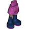 LEGO Boky s Basic Zakřivený Sukně s Dark Modrá Boots s Magenta Soles s tlustým pantem (35634)