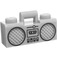 LEGO Radio s Černá Trim a Cassette (25202 / 93221)