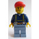 LEGO Miner wearing Modrá Košile a sand Modrá parts s Červená Víčko Minifigurka