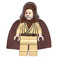 LEGO Obi-Wan Kenobi (Old) s Reddish Hnědá Plášť a Kapuce s Bílá Pupils Minifigurka