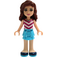 LEGO Olivia s Středně azurová Sukně a Chevron Striped Horní Minifigurka