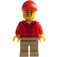 LEGO Popcorn Seller s Červená Plaid Košile s Červená Víčko Minifigurka