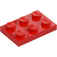 LEGO Červená Deska 2 x 3 (3021)