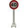 LEGO Bílá Roadsign Kolo s '40' Speed Limit