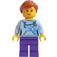 LEGO Žena v Bright Světlo Modrá Sweatshirt Minifigurka