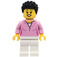 LEGO Žena v Bright Růžová Košile s Černá Vlasy Minifigurka