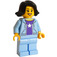 LEGO Žena s Černá Vlasy a Bright Světlo Modrá Mikina s kapucí Minifigurka