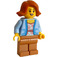 LEGO Žena s Modrá Bunda s Tmavě oranžová Vlasy Minifigurka