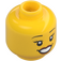 LEGO Žlutá Dual-Sided ženský Hlava s Open Smile s Zuby / Laughing s zavřený Oči (Zapuštěný pevný cvoček) (3626 / 56785)