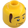 LEGO Žlutá Hasič Bob Minifigurka Hlava (Zapuštěný pevný cvoček) (3626 / 74156)