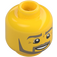 LEGO Žlutá Minifigurka Hlava s Smile, Vousy, a Oko Wrinkles (Zapuštěný pevný cvoček) (11960 / 19549)