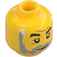 LEGO Žlutá Rafter v Tmavě červená Bunda Minifigurka Hlava (Zapuštěný pevný cvoček) (3626 / 38319)