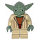 LEGO Yoda s Pískově zelená Skin a Bílá Vlasy Minifigurka