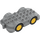 Duplo Střední kamenná šedá Wheelbase 4 x 8 s Žlutá Kola (15319 / 24911)