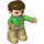 LEGO Adult s Dark Brown Vlasy, Green Jumper, Tan Nohy Duplo figurka