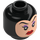 LEGO Černá Evil Queen Hlava s Světlo Tělová Tvář (Zapuštěný pevný cvoček) (3626 / 101976)